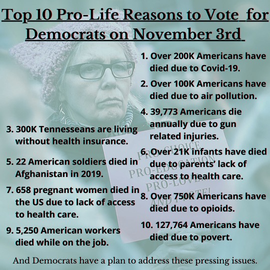 Top 10 Pro-Life Reasons to Vote for Democrats on November 3rd