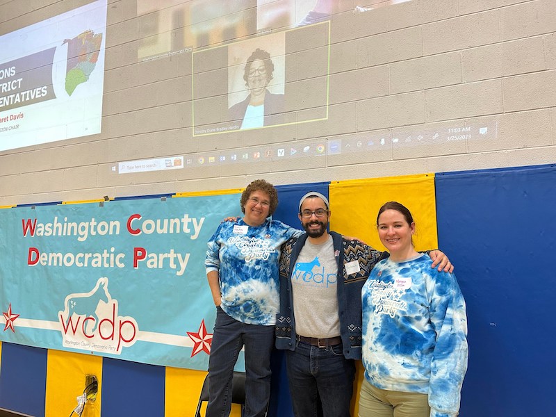 The 2023-2025 WCDP Officers: Sylvain Bruni (Chair), Diane Bradley-Hardin (First Vice Chair), Morgan Olson (Second Vice Chair), Cindy Humphrey (Treasurer), and Kathy Carr (Secretary - not pictured)